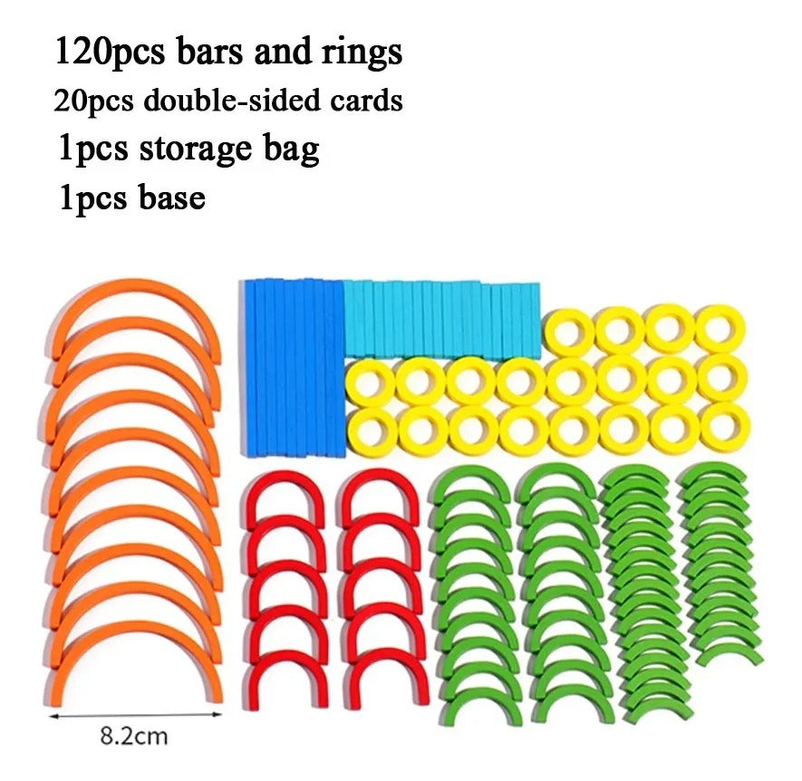 Sticks and Rings Wooden Educational Puzzle Game